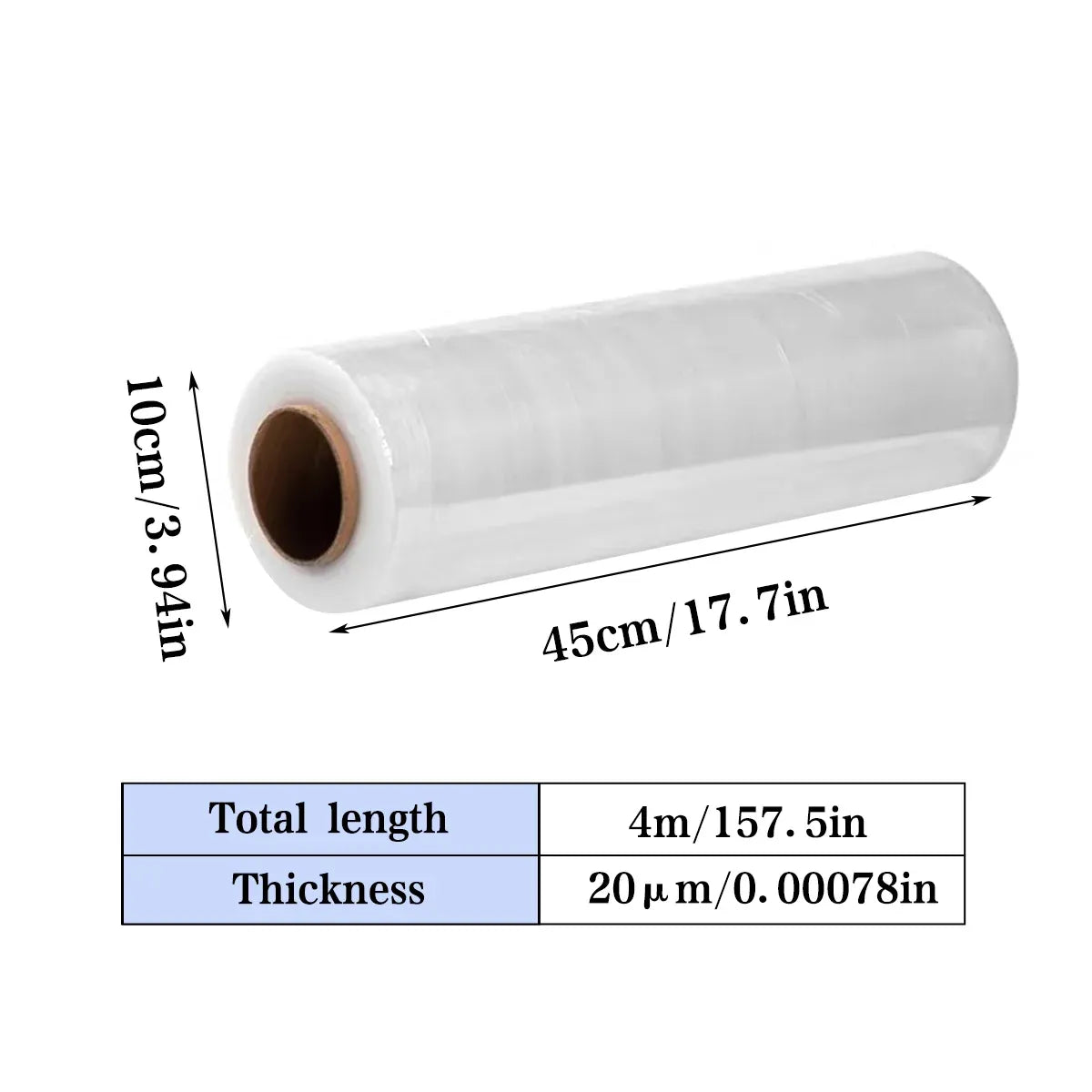 Stretch Film PE Winding Film Transparent 45CM Wide Logistics Wrapping Film