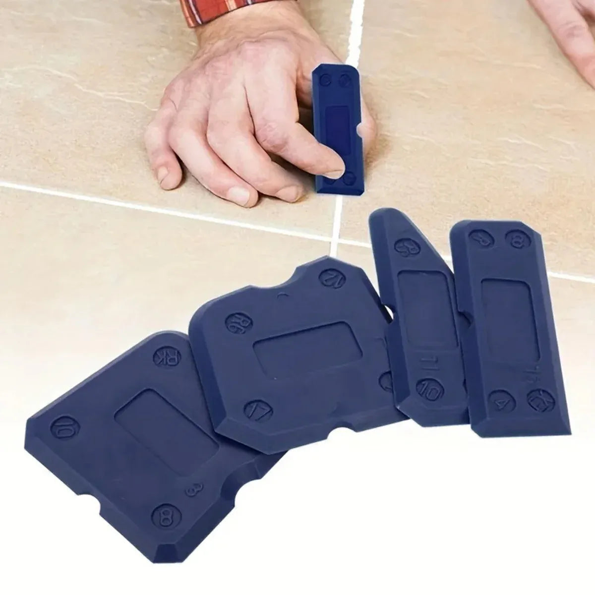 20pcs Caulk Smear Scraper Set Kitchen Bathroom Sink Sealant Joint Finishing Tool - Sky Blue