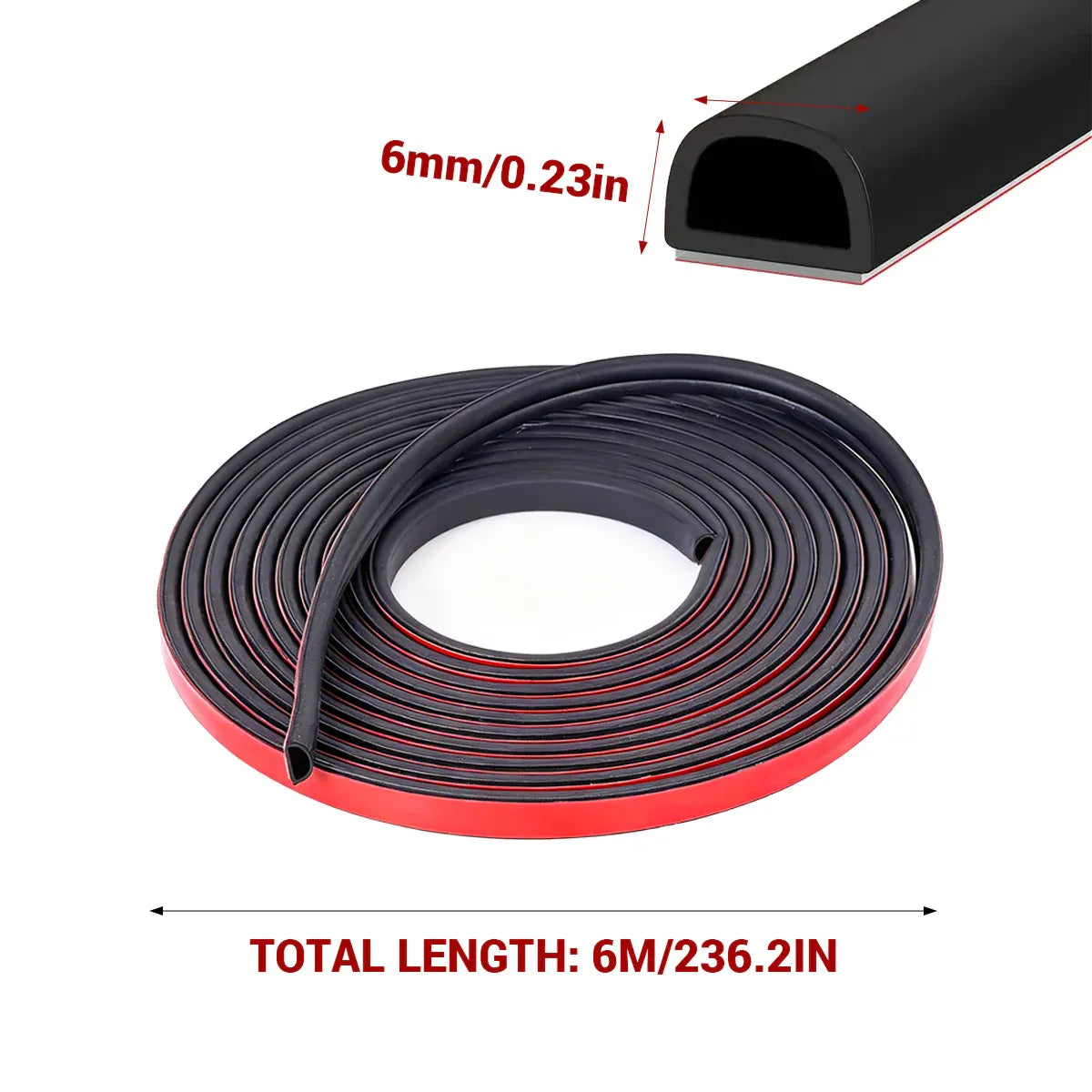 Self Adhesive Door Window Sealing Strip 6m for Soundproof Dustproof Windproof