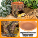 Tree Stump Reptile Cave Lizard Hide Terrarium Cave Home Decor Moisture Keeping