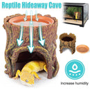 Tree Stump Reptile Cave Lizard Hide Terrarium Cave Home Decor Moisture Keeping