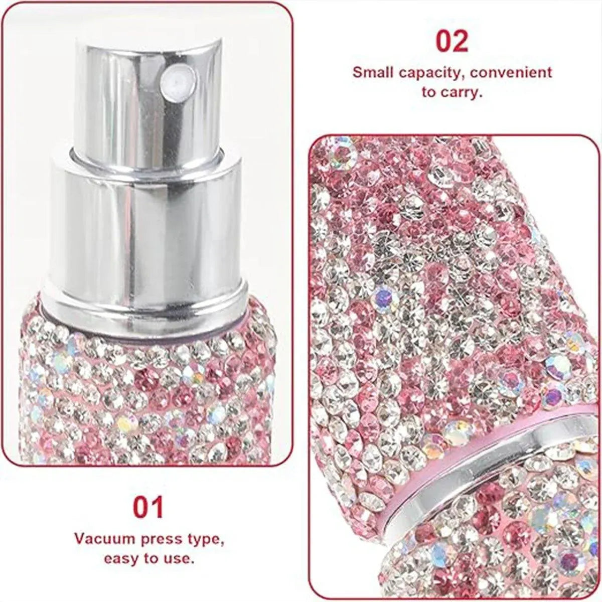 2pcs Travel Perfume Dispenser Refillable Spray Bottle Portable Sample Pack Tool