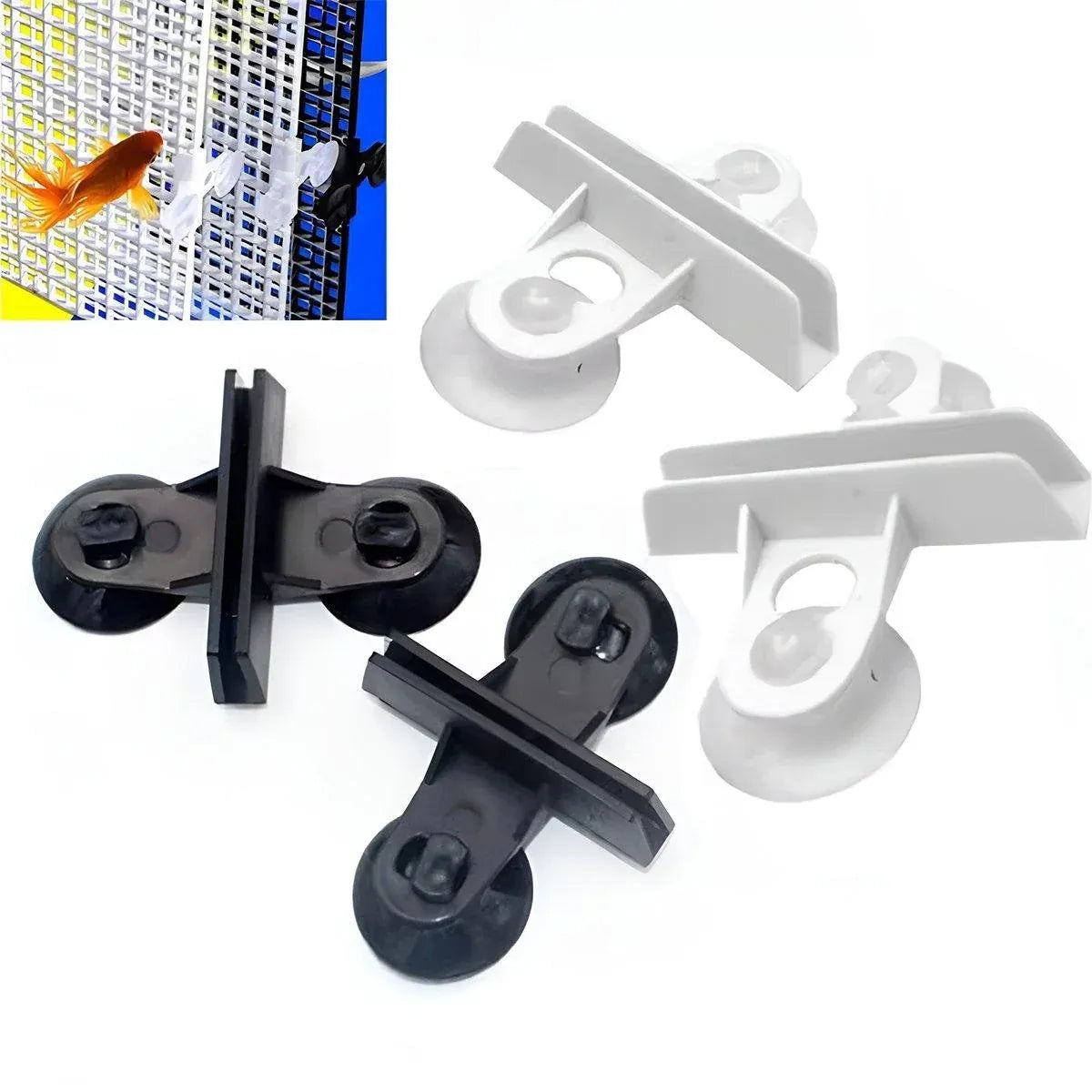 10Pcs Fish Tank Divider Clamp Suction Cup Glass Holder Aquarium Glass Clip - Black-10PCS