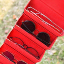 Leather Multiple Glasses Storage Case 5 Slots Sunglasses Organizer Bag