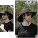 Outdoor Uv Protection Sun Hat Wide Brim Cap Quick-Drying Hat For Fishing Hiking - Green