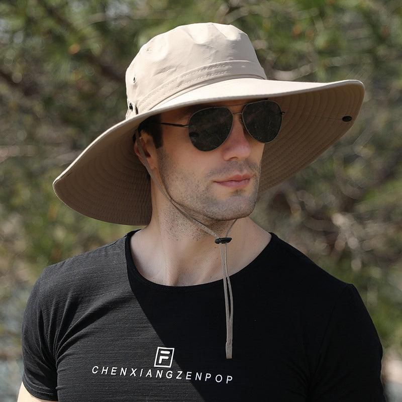Outdoor Uv Protection Sun Hat Wide Brim Cap Quick-Drying Hat For Fishing Hiking - Green