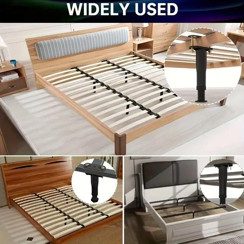 4pcs Adjustable Bed Frame Feet Ribbed Furniture Support Legs Sturdy Foundation
