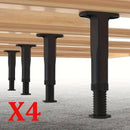 4pcs Adjustable Bed Frame Feet Ribbed Furniture Support Legs Sturdy Foundation