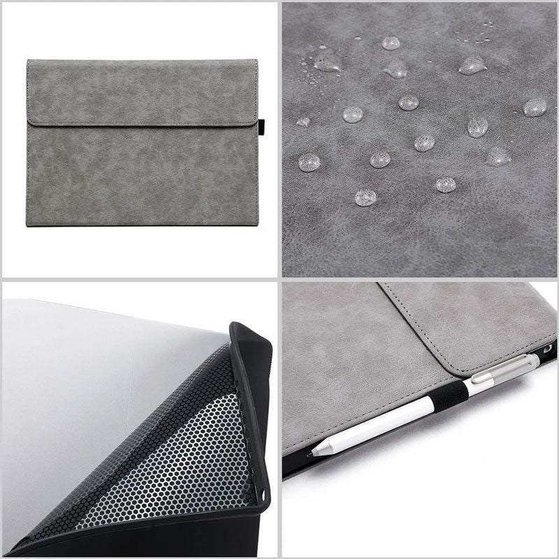 Premium Leather Case Cover Protector For Microsoft Surface Pro 8 - Black