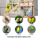 Wooden Parrot Platform Ladder Swing Toy 3 Piece Set Natural Wood Non Toxic