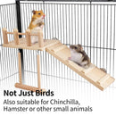 Wooden Parrot Platform Ladder Swing Toy 3 Piece Set Natural Wood Non Toxic