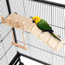Wooden Parrot Platform Ladder Swing Toy 3 Piece Set Natural Wood Non Toxic