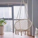 Beige Hanging Chair with Tassels and Two Rings - 1 Piece