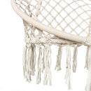 Beige Hanging Chair with Tassels and Two Rings - 1 Piece