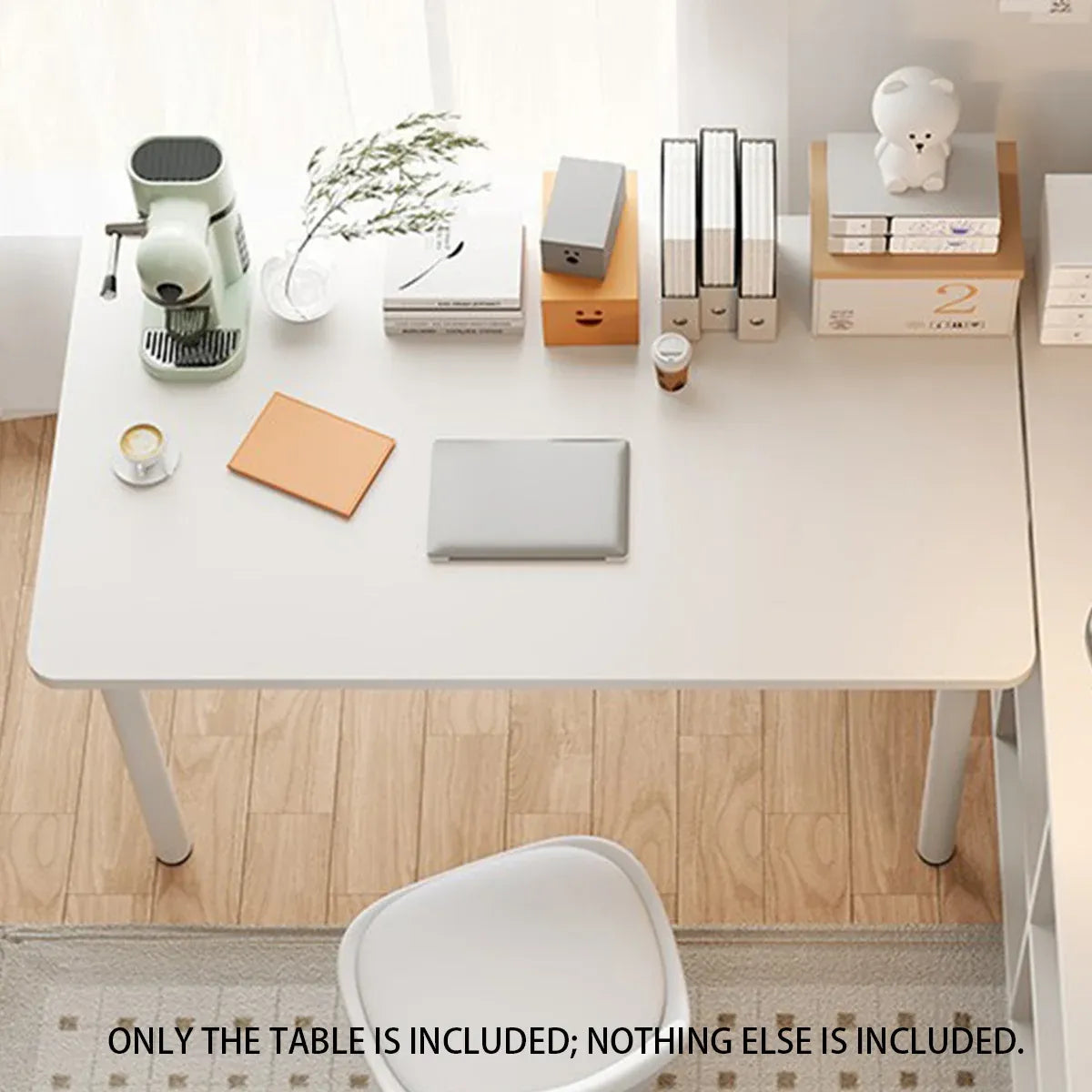Compact Computer Desk White Study Table Home Office Workstation 100x60cm