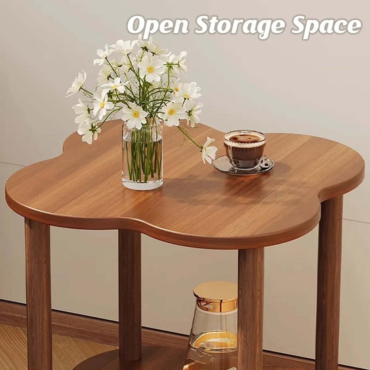 Retro Small Table Living Room Decor Compact Side Table for Coffee Books