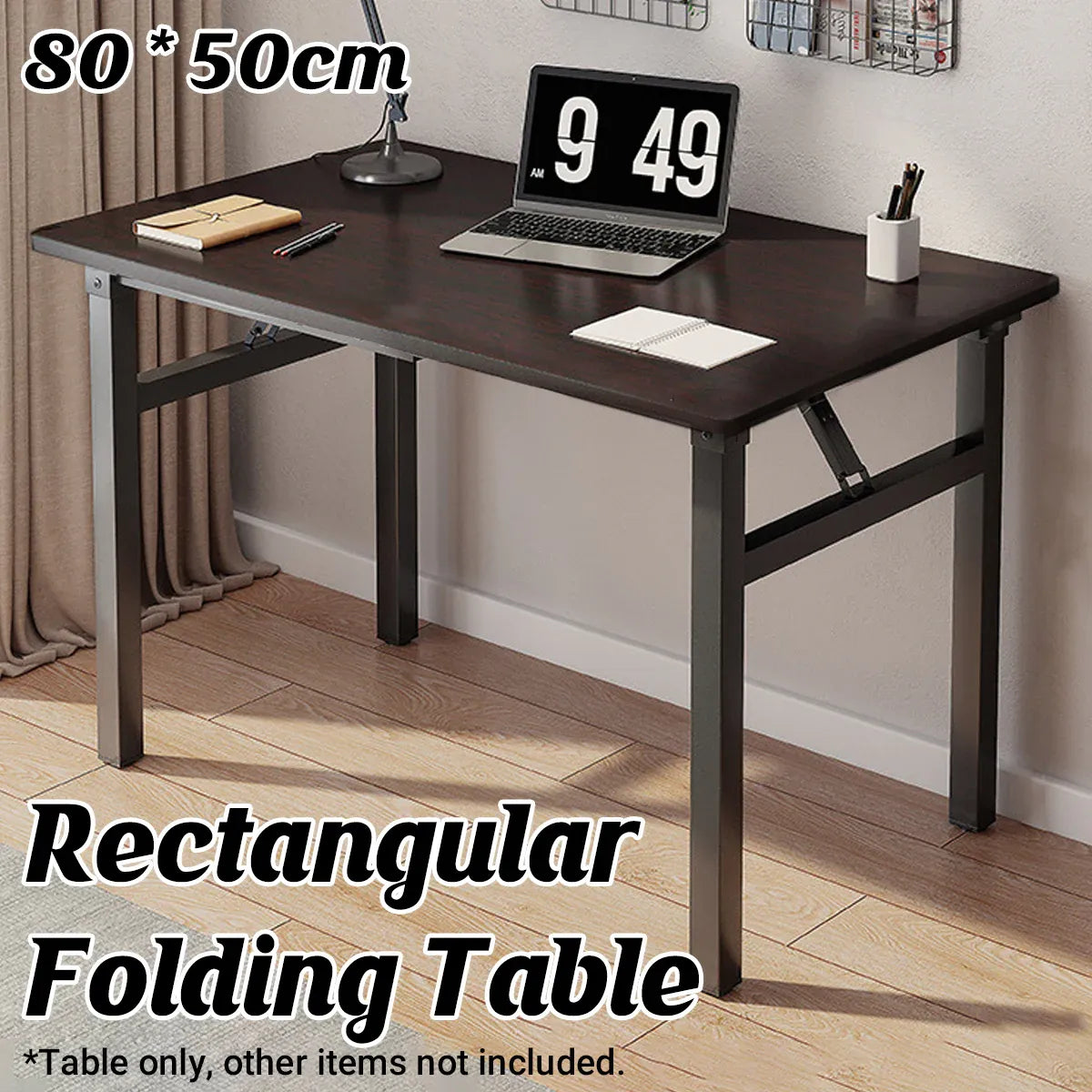 Rectangular Folding Table Sturdy Durable for Home Office Use Space Saving Desk