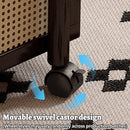Movable Coffee Table with Wheels Side Table Storage Shelf Living Room