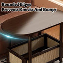 Movable Coffee Table with Wheels Side Table Storage Shelf Living Room