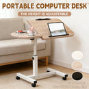 Portable Adjustable Height Laptop Desk Stand Mobile Table For Bed Sofa Office - Black