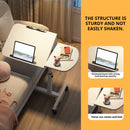 Portable Adjustable Height Laptop Desk Stand Mobile Table For Bed Sofa Office - Black