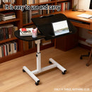 Portable Adjustable Height Laptop Desk Stand Mobile Table For Bed Sofa Office - Black