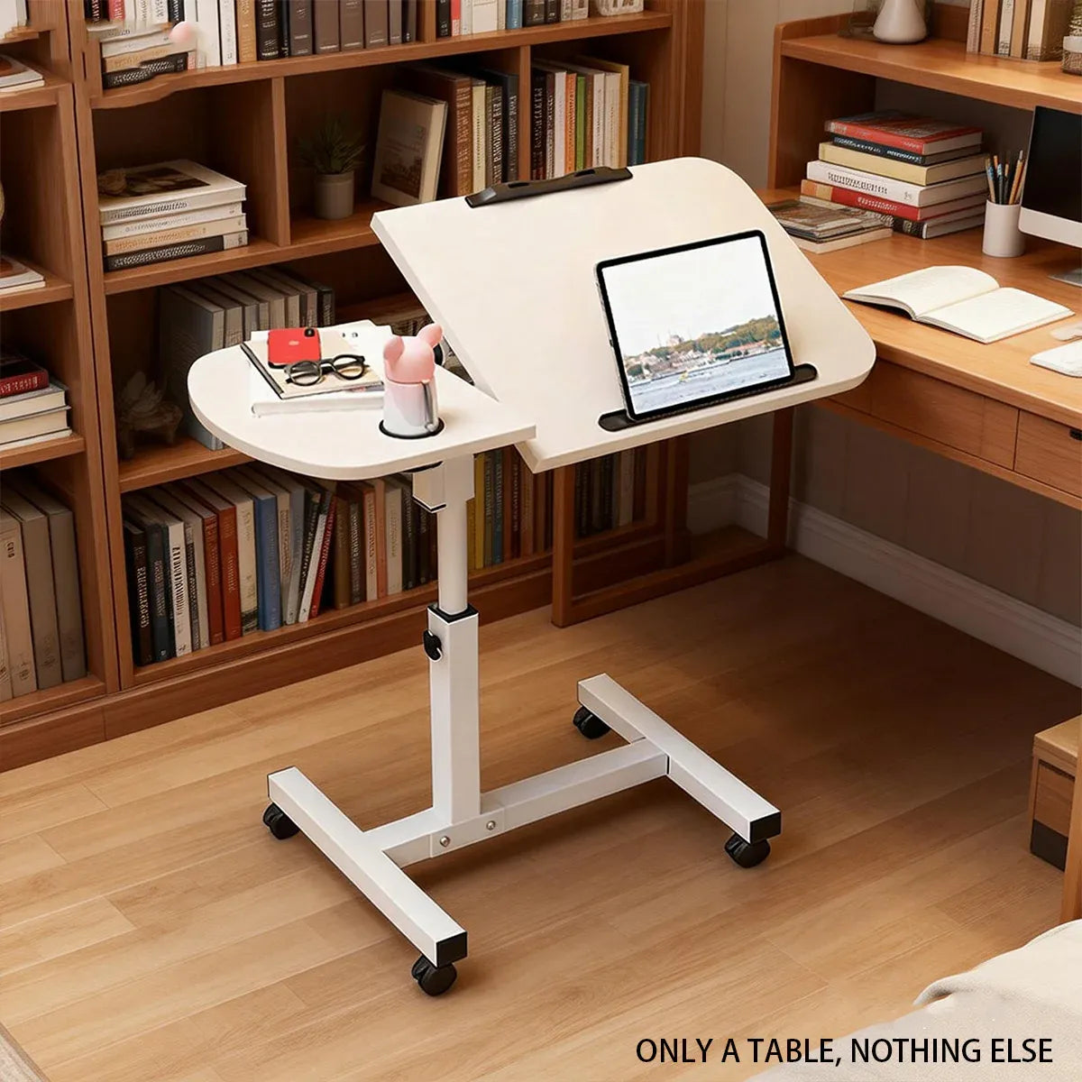 Portable Adjustable Height Laptop Desk Stand Mobile Table For Bed Sofa Office - Black