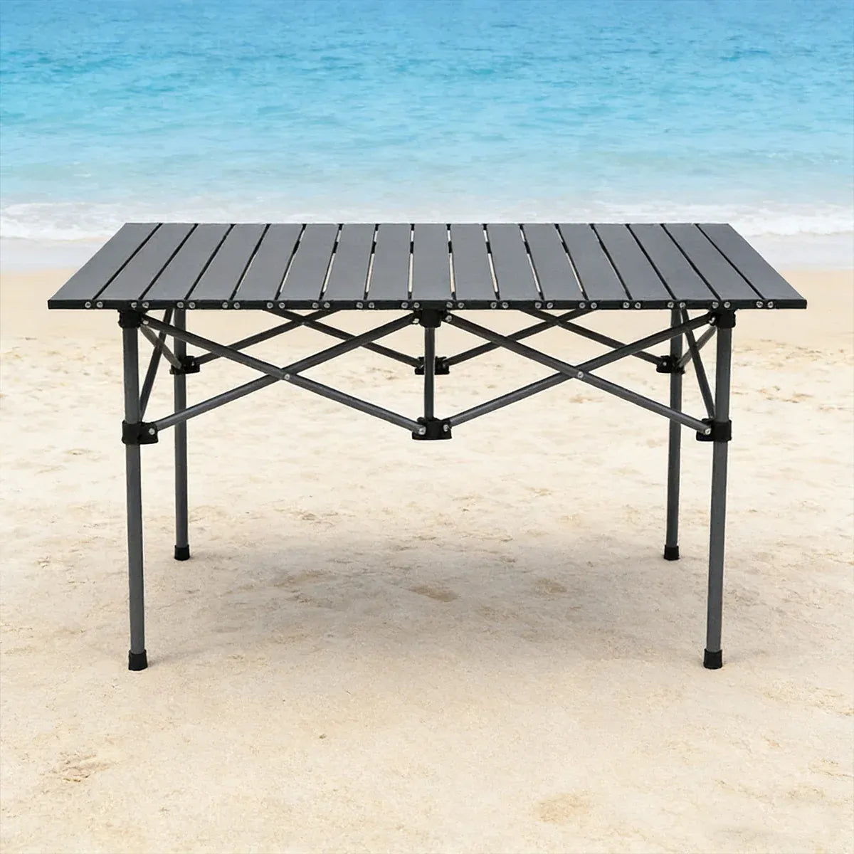 Folding Outdoor Camping Table Portable Aluminium Top Picnic Beach Garden