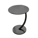 C Shaped Snack Side Table for Sofa Couch Small End Table for Living Room Bedroom - Black-Black