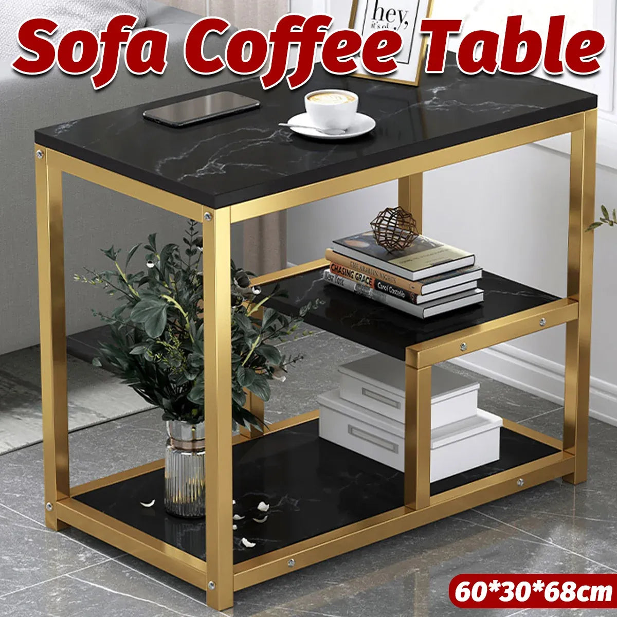 Marble Coffee Table Nesting Tables Sofa Side Bed End Table For Living Room