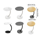 C Shaped Snack Side Table for Sofa Couch Small End Table for Living Room Bedroom - Black-White