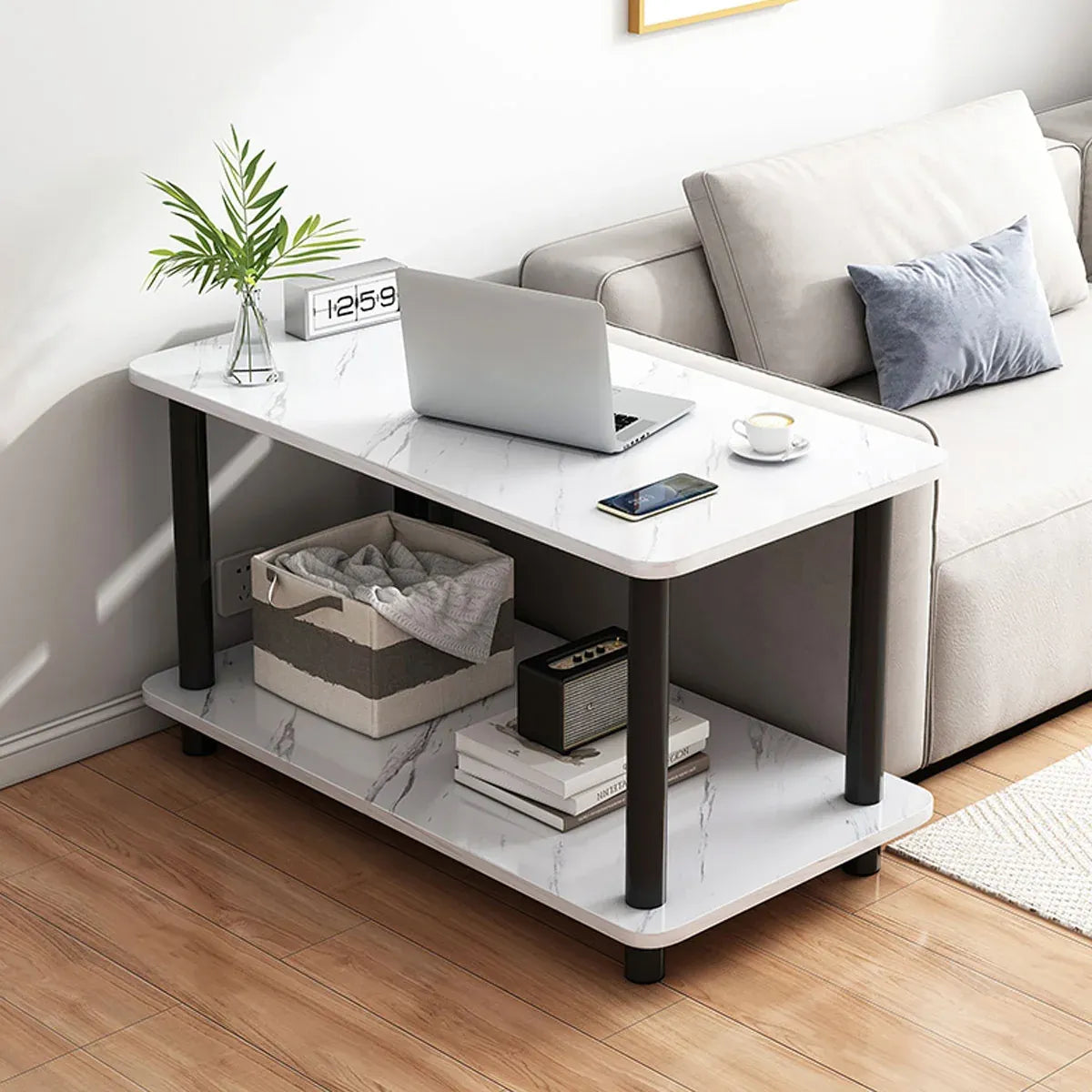 Living Room Coffee Table Bedroom Side Storage Cabinet Durable Space Saving