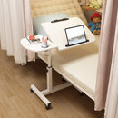 Portable Adjustable Height Laptop Desk Stand Mobile Table For Bed Sofa Office - Natural Wood