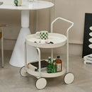Movable Side Tea Table Armrest Double-Layer Storage For Family Sofa Cart Shelf