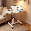 Portable Adjustable Height Laptop Desk Stand Mobile Table For Bed Sofa Office - White