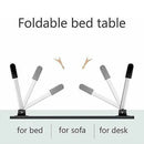 Laptop Bed Table Foldable Lap Standing Desk with Cup Slot for Indoor Picnic Tray - White