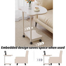 Moveable Side Table Rolling Wheels Sturdy For Sofa Bedside Living Room Use
