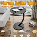 C Shaped Snack Side Table for Sofa Couch Small End Table for Living Room Bedroom - White-Black