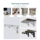 Traderight Table Bracket Folding Stainless Steel 150KG Wall Shelf Bench 2PCS - Black 20in