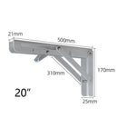 Traderight Table Bracket Folding Stainless Steel 150KG Wall Shelf Bench 2PCS - White 20in