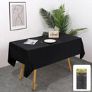 10pcs PEVA Rectangle Tablecloths Solid Colour Waterproof Party Table Covers - Black