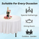 10pcs Round Tablecloth Solid Color Waterproof PEVA Table Cover 213cm Diameter - Black