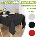 10pcs PEVA Rectangle Tablecloths Solid Colour Waterproof Party Table Covers - Red