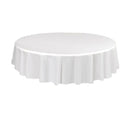 10pcs Round Tablecloth Solid Color Waterproof PEVA Table Cover 213cm Diameter - White