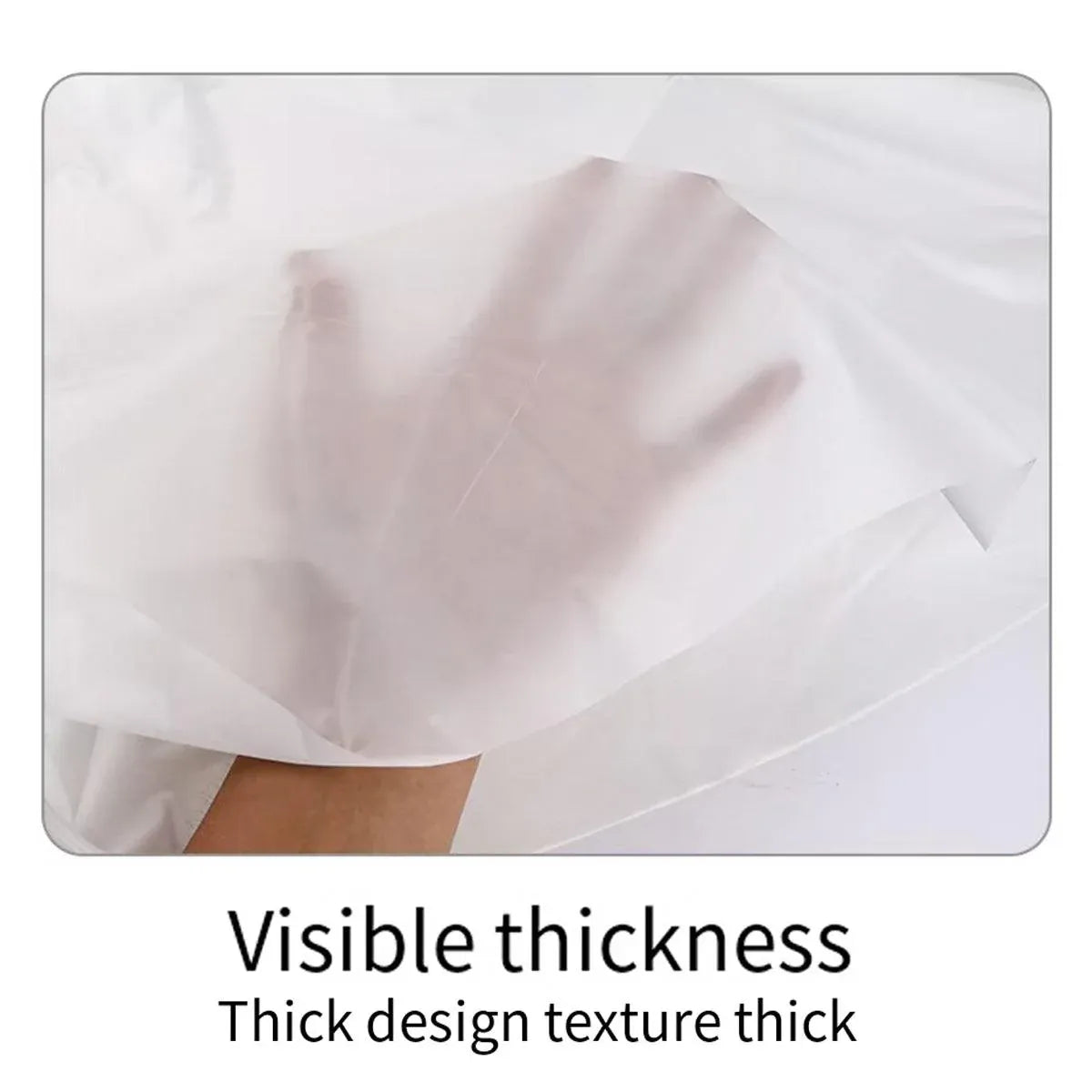 10pcs Round Tablecloth Solid Color Waterproof PEVA Table Cover 213cm Diameter - White