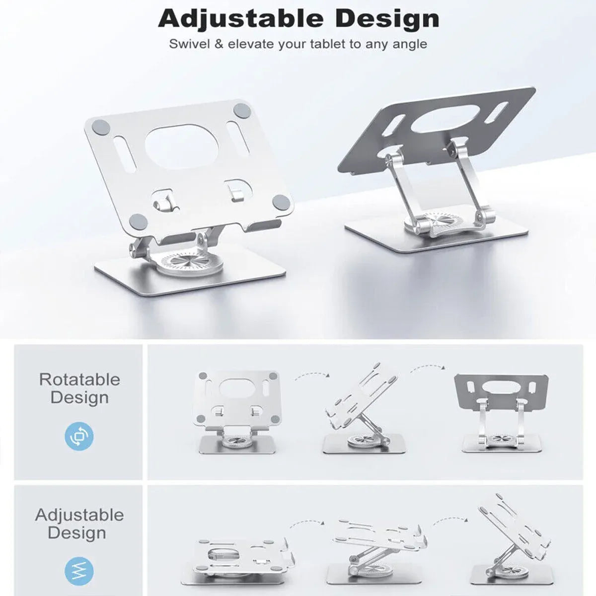 Mobile Phone Tablet Stand 360 Degree Rotating Holder Adjustable Desk Bracket
