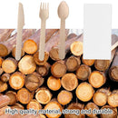 Degradable Wooden Cutlery Set 100pcs Disposable Spoons Forks Knives for Dessert