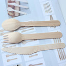 Degradable Wooden Cutlery Set 100pcs Disposable Spoons Forks Knives for Dessert