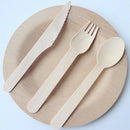 Degradable Wooden Cutlery Set 100pcs Disposable Spoons Forks Knives for Dessert