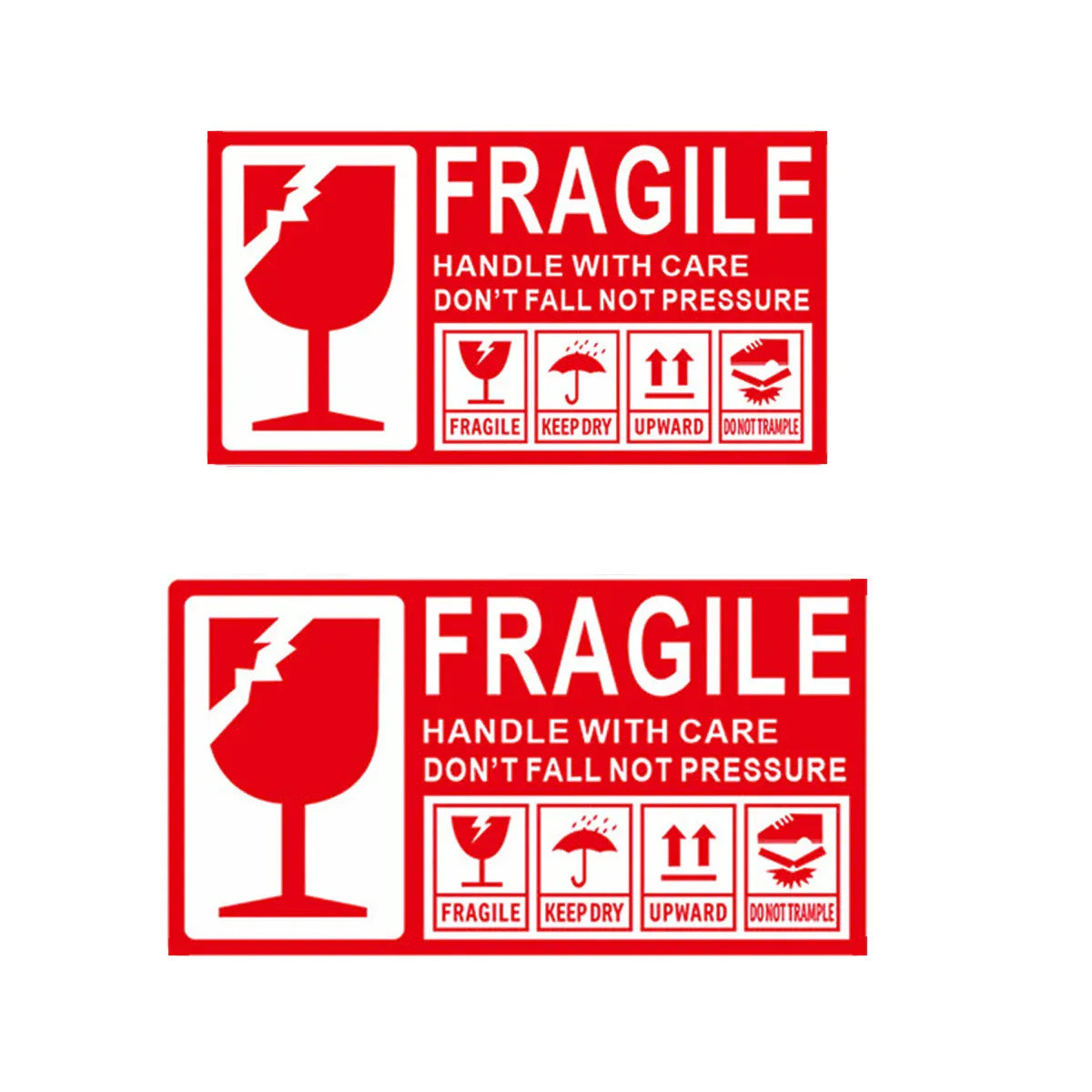 Fragile Warning Self Adhesive Sticker For Express Shipping Courier Alert Use - 9×5cm